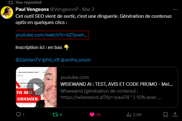 Avis d'utilisateur Wisewand — capture 8